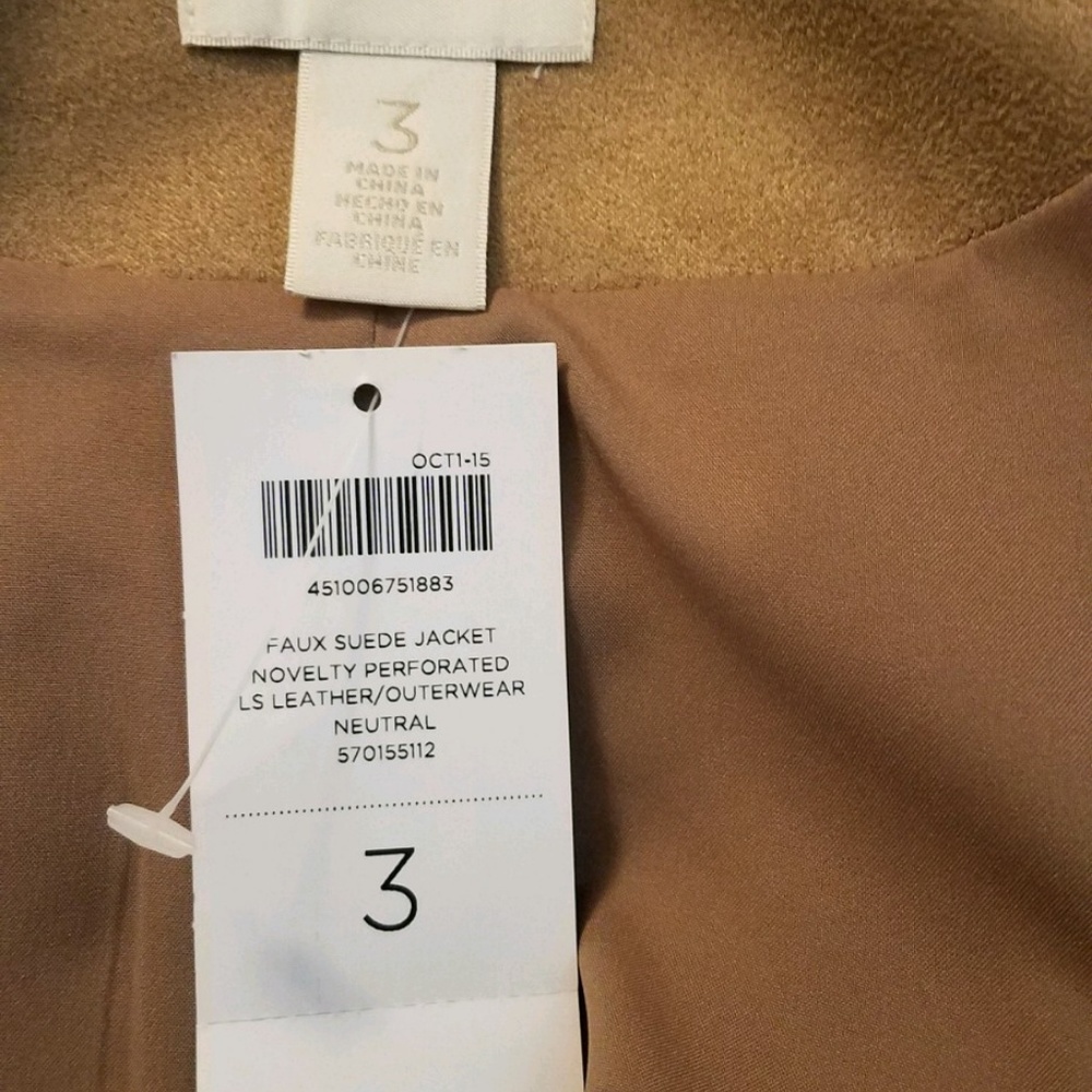 NWT Chicos Faux Suede Jacket Ladies - Picture 5 of 7